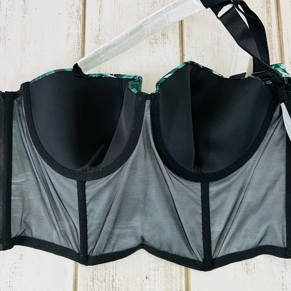 36D Victoria’s Secret Very Sexy Shine Strap Tropical Bustier Corset Bra Top - Picture 10 of 12